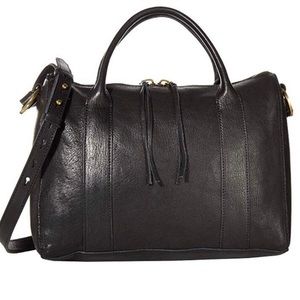 Madewell Prague Black Leather Cross-Body Satchel